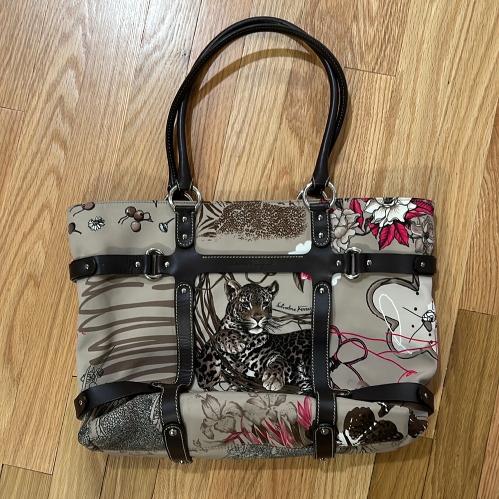 Salvatore Ferragamo Leopard Print Tote